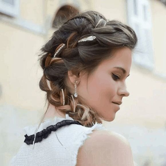 White Gold Diamond Snake Gothic Hair Clip - Picture 8 of 8